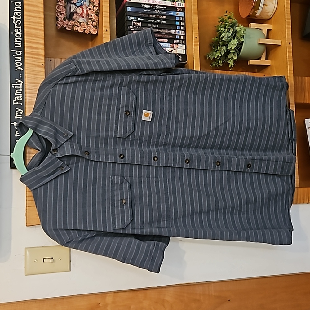 Carharrt shirt, blue, size large